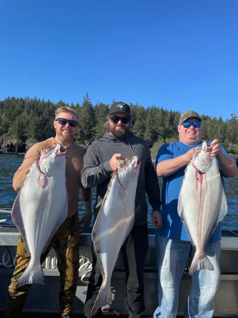 Guests with their halibut catch