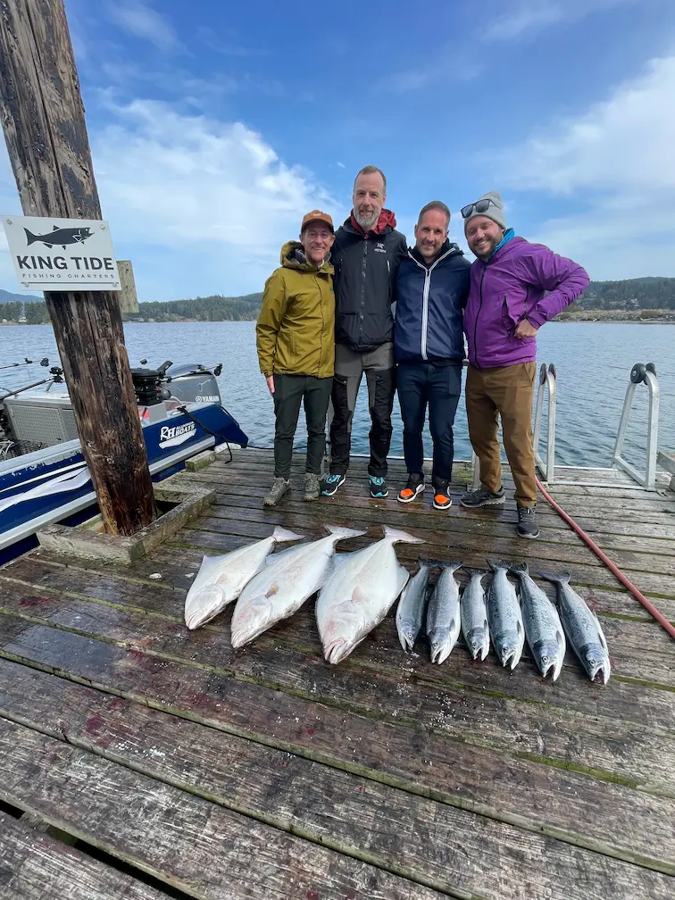 Guests with their halibut catch over multiple days